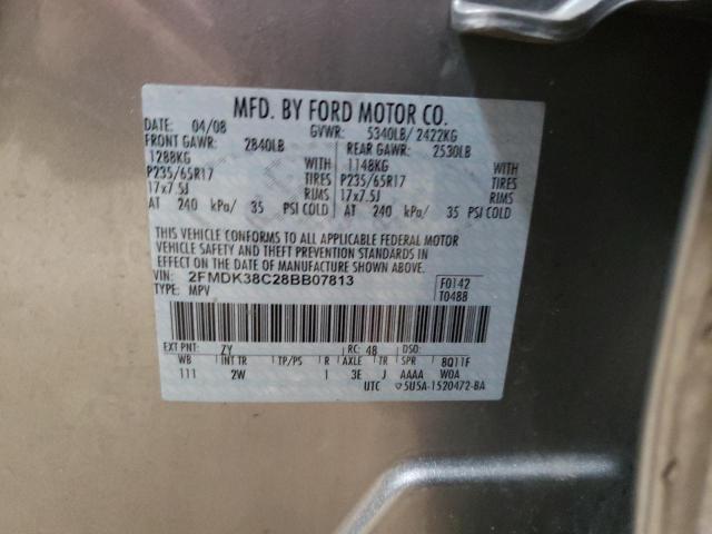 Photo 14 from auction – 2008 FORD EDGE SEL with VIN 2FMDK38C28BB07813