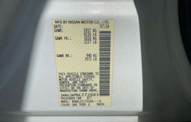 Photo 10 from auction – 2016 NISSAN ALTIMA 2.5 with VIN 1N4AL3AP9GC272683