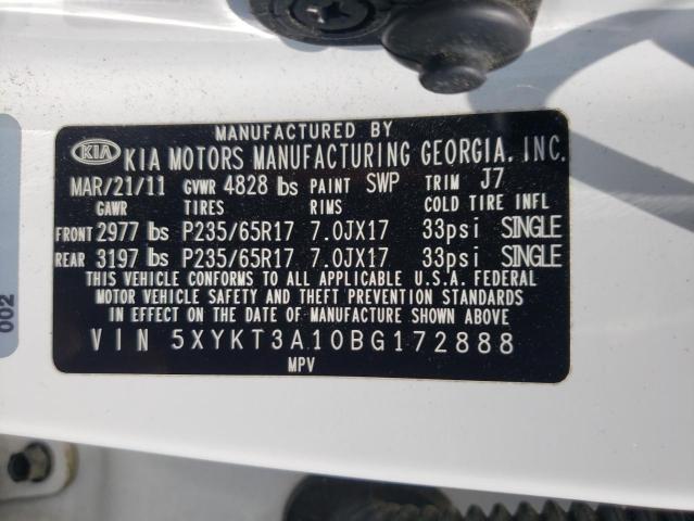 Photo 14 from auction – 2011 KIA SORENTO BA with VIN 5XYKT3A10BG172888