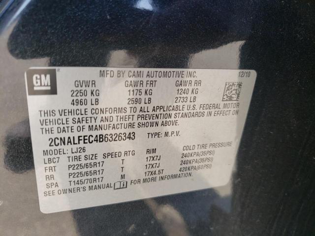 Photo 14 from auction – 2011 CHEVROLET EQUINOX LT with VIN 2CNALFEC4B6326343