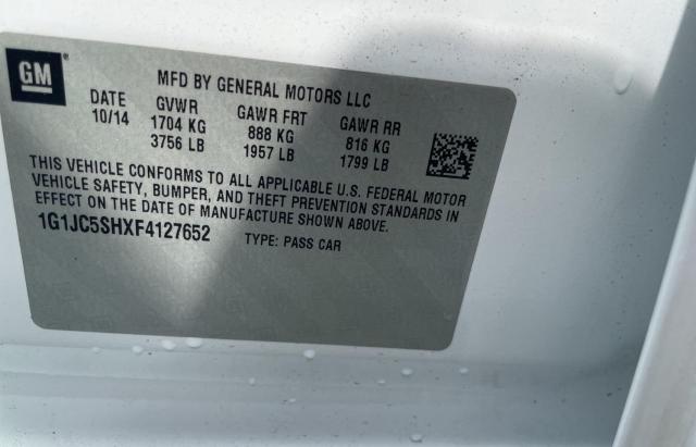 Photo 10 from auction – 2015 CHEVROLET SONIC LT with VIN 1G1JC5SHXF4127652