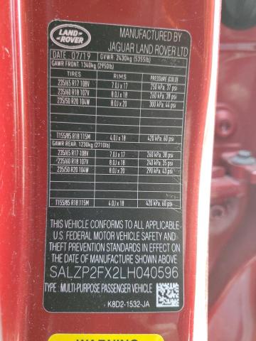 Photo 14 from auction – 2020 LAND ROVER RANGE ROVE with VIN SALZP2FX2LH040596