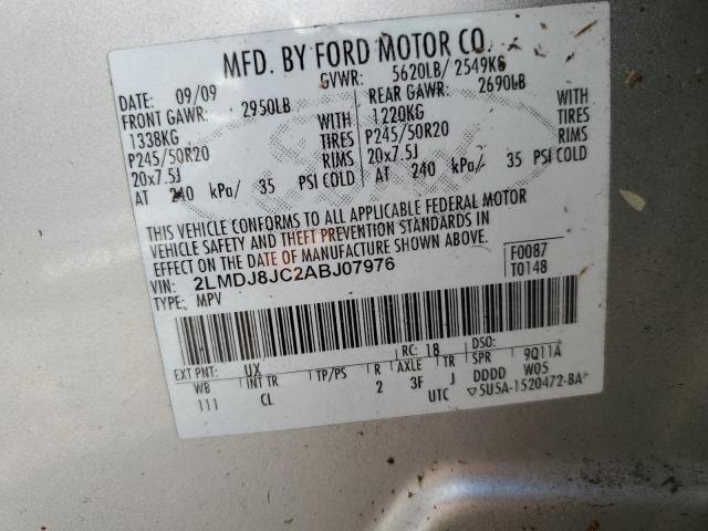 Photo 14 from auction – 2010 LINCOLN MKX with VIN 2LMDJ8JC2ABJ07976