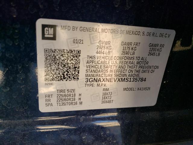 Photo 14 from auction – 2021 CHEVROLET EQUINOX PR with VIN 3GNAXNEVXMS135784