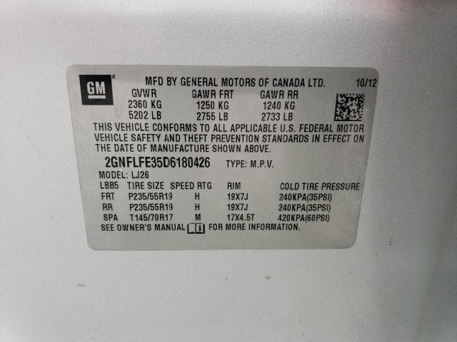 Photo 14 from auction – 2013 CHEVROLET EQUINOX LT with VIN 2GNFLFE35D6180426