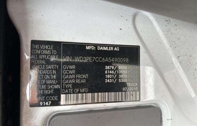 Photo 10 from auction – 2010 MERCEDES-BENZ SPRINTER 2 with VIN WD3PE7CC6A5490098