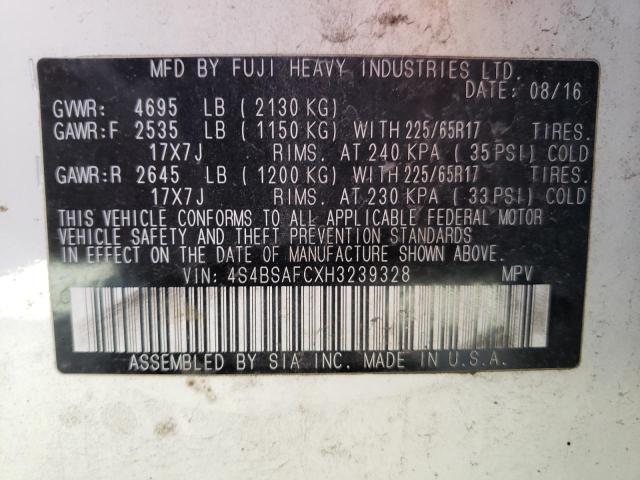 Photo 14 from auction – 2017 SUBARU OUTBACK 2. with VIN 4S4BSAFCXH3239328