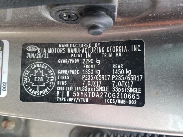 Photo 14 from auction – 2012 KIA SORENTO BA with VIN 5XYKTDA27CG210665