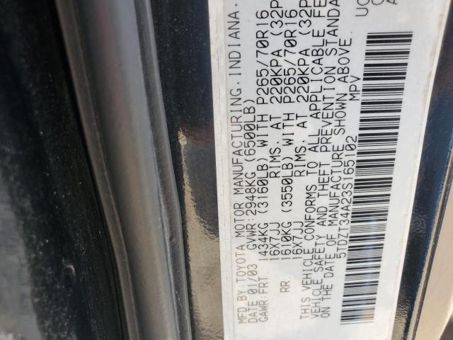 Photo 10 from auction – 2003 TOYOTA SEQUOIA SR with VIN 5TDZT34A23S165102