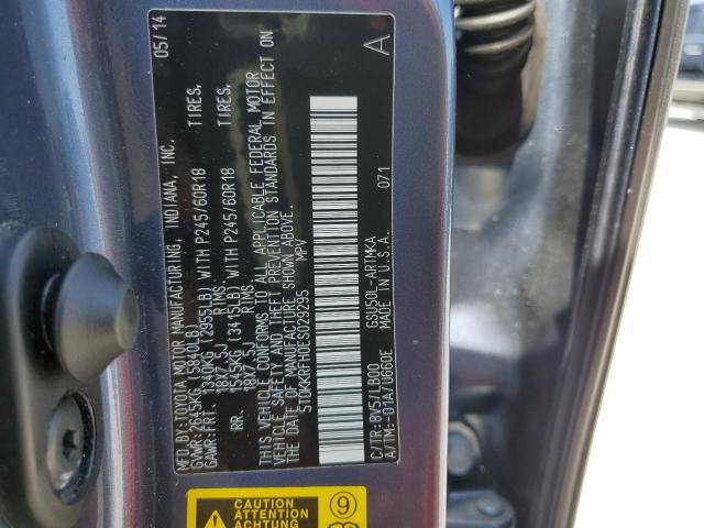 Photo 14 from auction – 2014 TOYOTA HIGHLANDER with VIN 5TDKKRFH0ES029295