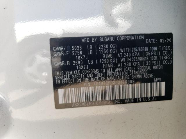 Photo 14 from auction – 2020 SUBARU OUTBACK TO with VIN 4S4BTGPD3L3190909