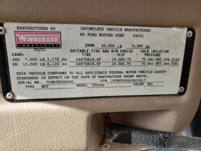 Photo 10 from auction – 2001 FORD F550 SUPER with VIN 1FCNF53S410A15617