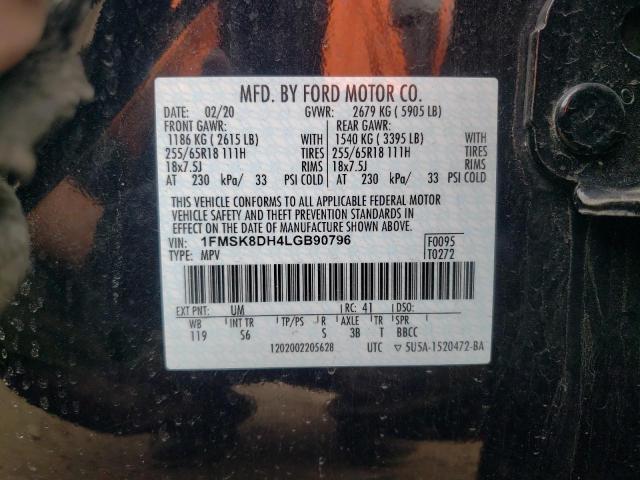 Photo 14 from auction – 2020 FORD EXPLORER X with VIN 1FMSK8DH4LGB90796