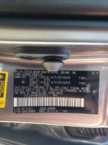 Photo 14 from auction – 2019 TOYOTA HIGHLANDER with VIN 5TDJZRFH9KS620521