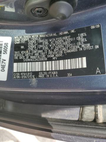 Photo 14 from auction – 2010 TOYOTA SIENNA XLE with VIN 5TDYK4CC2AS308098