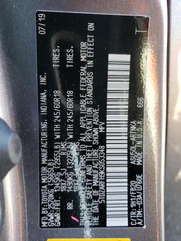 Photo 14 from auction – 2019 TOYOTA HIGHLANDER with VIN 5TDZARFH9KS053348