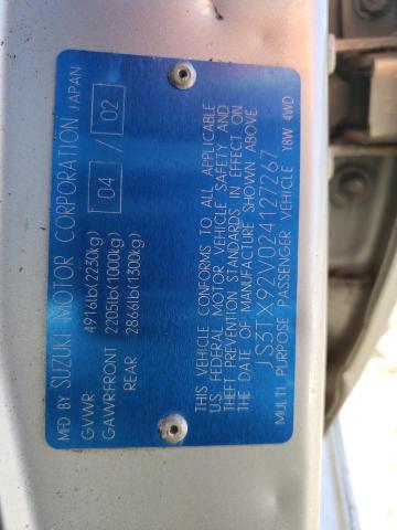 Photo 14 from auction – 2002 SUZUKI XL7 PLUS with VIN JS3TX92V024127267