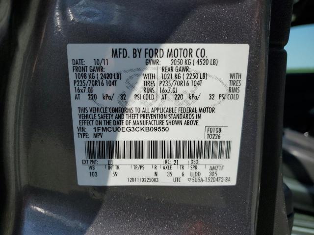 Photo 14 from auction – 2012 FORD ESCAPE LIM with VIN 1FMCU0EG3CKB09550