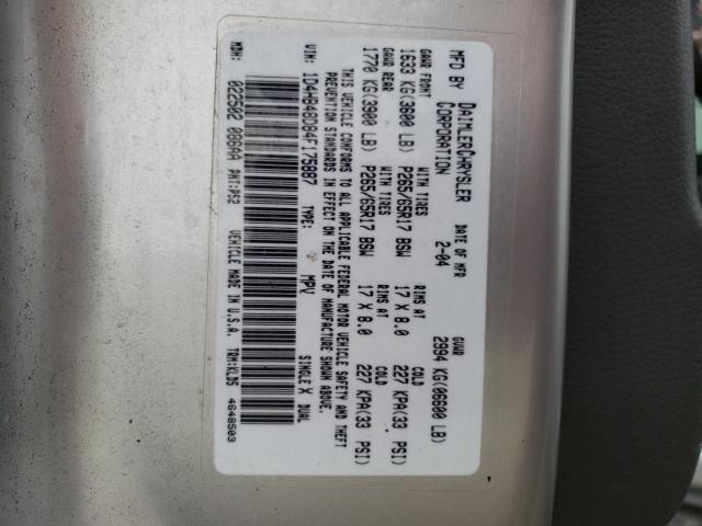 Photo 14 from auction – 2004 DODGE DURANGO ST with VIN 1D4HB48D84F175887