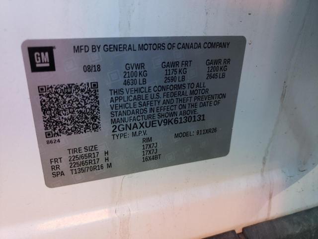 Photo 14 from auction – 2019 CHEVROLET EQUINOX LT with VIN 2GNAXUEV9K6130131