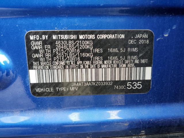 Photo 14 from auction – 2019 MITSUBISHI ECLIPSE CR with VIN JA4AT3AA7KZ033932