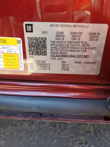 Photo 14 from auction – 2017 BUICK ENCLAVE with VIN 5GAKRBKD6HJ321381