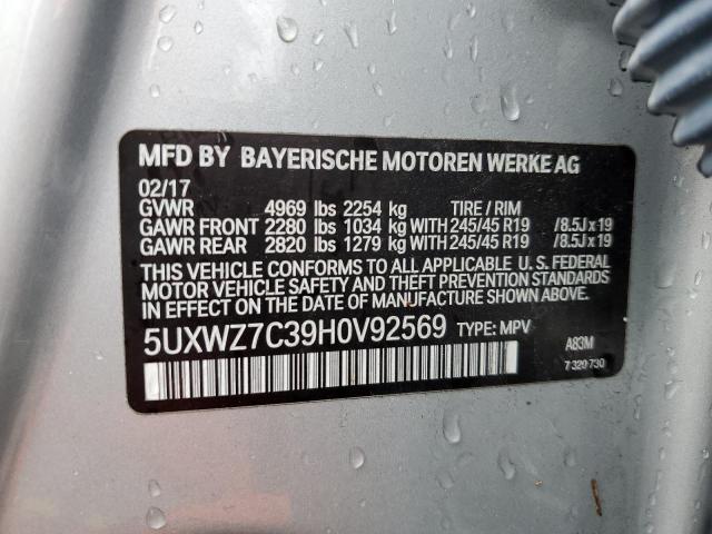 Photo 14 from auction – 2017 BMW X3 SDRIVE2 with VIN 5UXWZ7C39H0V92569