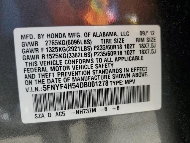 Photo 14 from auction – 2013 HONDA PILOT EXL with VIN 5FNYF4H54DB001278