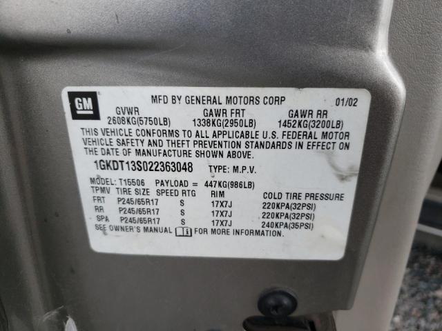 Photo 14 from auction – 2002 GMC ENVOY with VIN 1GKDT13S022363048
