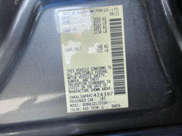Photo 10 from auction – 2015 NISSAN ALTIMA 2.5 with VIN 1N4AL3AP4FC424397