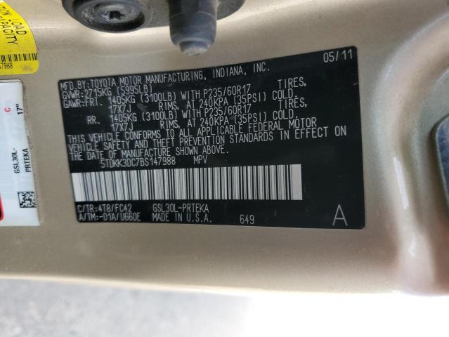 Photo 14 from auction – 2011 TOYOTA SIENNA LE with VIN 5TDKK3DC7BS147988