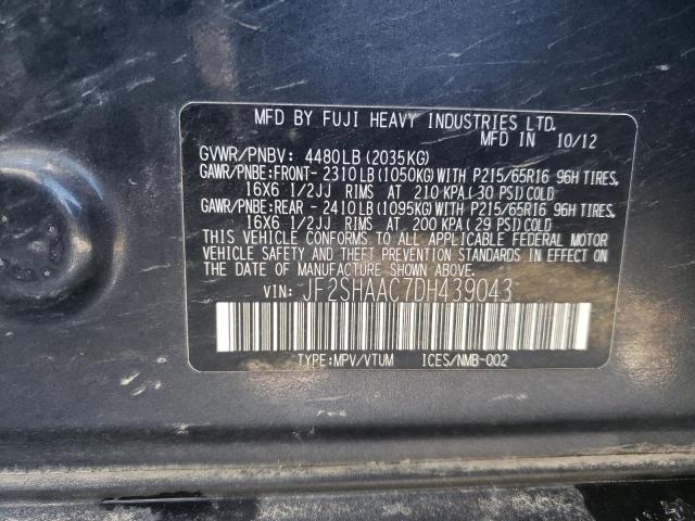 Photo 14 from auction – 2013 SUBARU FORESTER 2 with VIN JF2SHAAC7DH439043