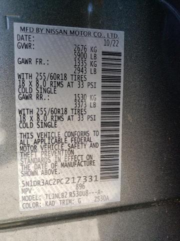 Photo 14 from auction – 2023 NISSAN PATHFINDER with VIN 5N1DR3AC2PC217331