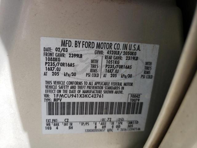 Photo 14 from auction – 2003 FORD ESCAPE LIM with VIN 1FMCU941X3KC42761