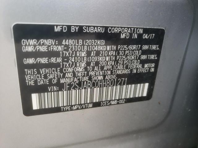 Photo 14 from auction – 2017 SUBARU FORESTER 2 with VIN JF2SJABC0HH801271