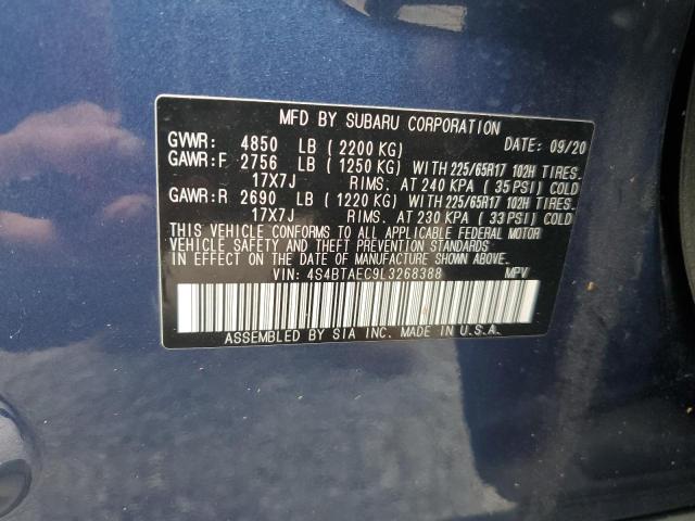 Photo 14 from auction – 2020 SUBARU OUTBACK PR with VIN 4S4BTAEC9L3268388