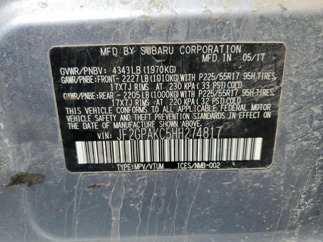 Foto 14 de la subasta – 2017 SUBARU CROSSTREK con VIN JF2GPAKC5HH274817