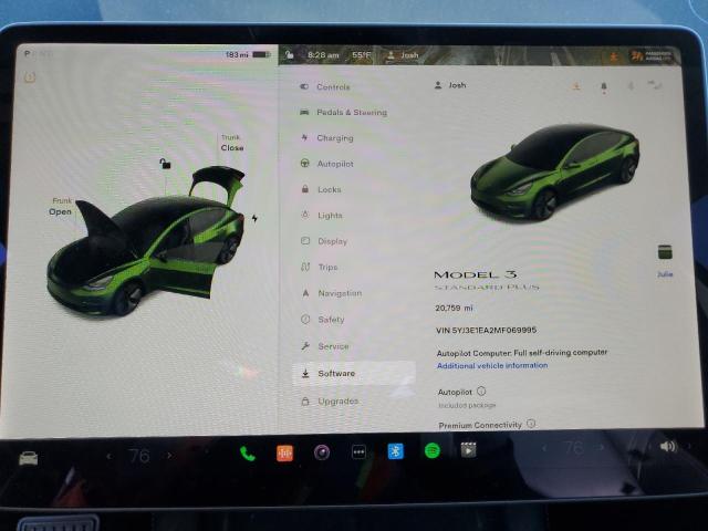 Photo 9 from auction – 2021 TESLA MODEL 3 with VIN 5YJ3E1EA2MF069995
