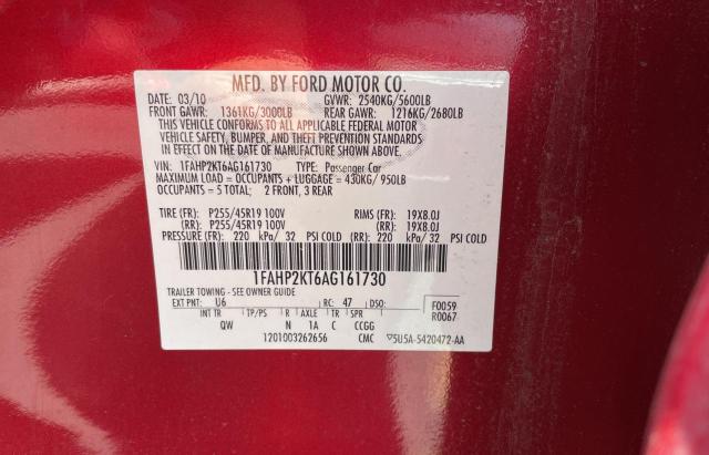 Photo 10 from auction – 2010 FORD TAURUS SHO with VIN 1FAHP2KT6AG161730