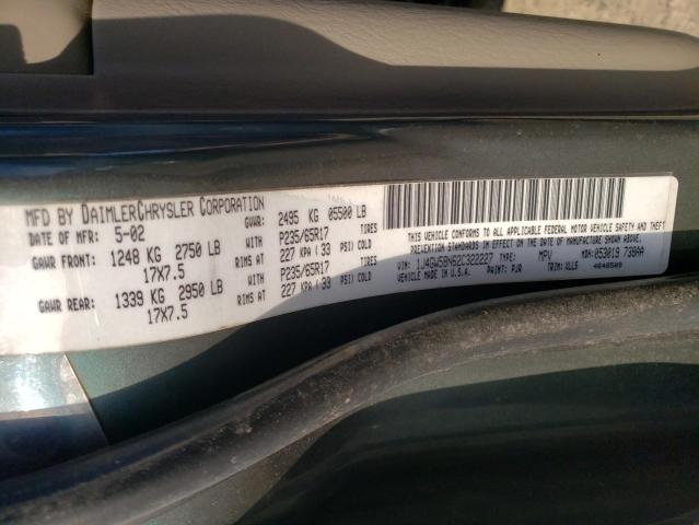 Photo 14 from auction – 2002 JEEP GRAND CHER with VIN 1J4GW58N62C322227