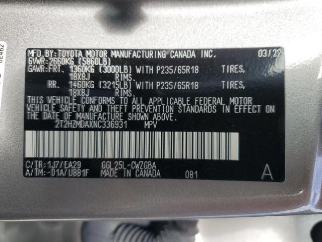 Photo 14 from auction – 2022 LEXUS RX 350 with VIN 2T2HZMDAXNC336931