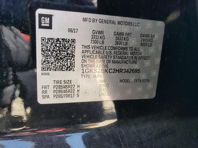 Photo 14 from auction – 2017 GMC YUKON SLT with VIN 1GKS2BKC2HR342695