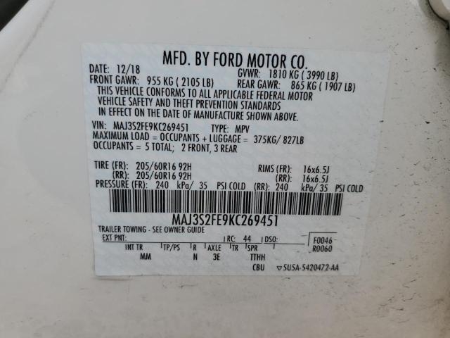 Photo 14 from auction – 2019 FORD ECOSPORT S with VIN MAJ3S2FE9KC269451