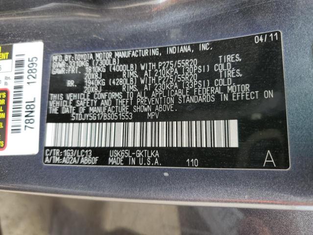 Photo 14 from auction – 2011 TOYOTA SEQUOIA LI with VIN 5TDJY5G17BS051553