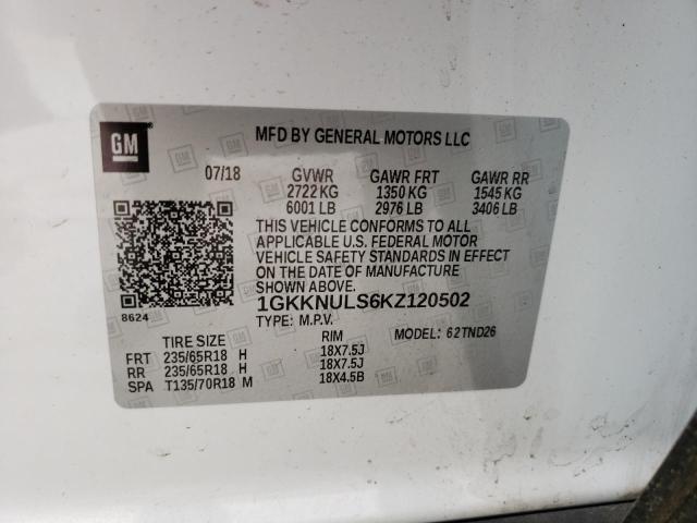 Photo 14 from auction – 2019 GMC ACADIA SLT with VIN 1GKKNULS6KZ120502