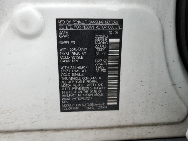 Photo 14 from auction – 2016 NISSAN ROGUE S with VIN KNMAT2MT1GP617517