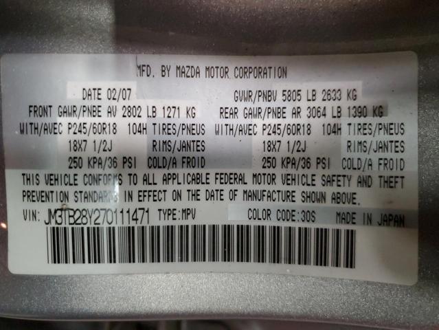 Photo 14 from auction – 2007 MAZDA CX-9 with VIN JM3TB28Y270111471