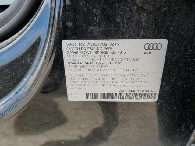 Photo 14 from auction – 2015 AUDI Q5 TDI PRE with VIN WA1CMAFP6FA100189
