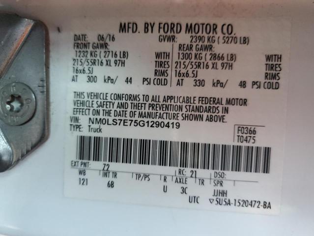 Photo 14 from auction – 2016 FORD TRANSIT CO with VIN NM0LS7E75G1290419