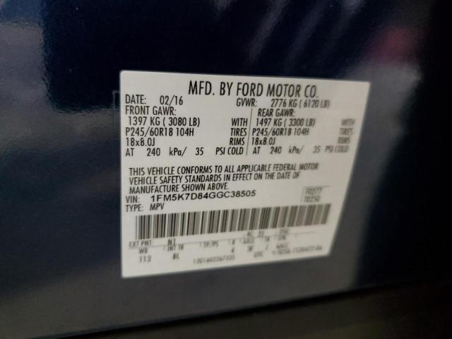 Photo 14 from auction – 2016 FORD EXPLORER X with VIN 1FM5K7D84GGC38505